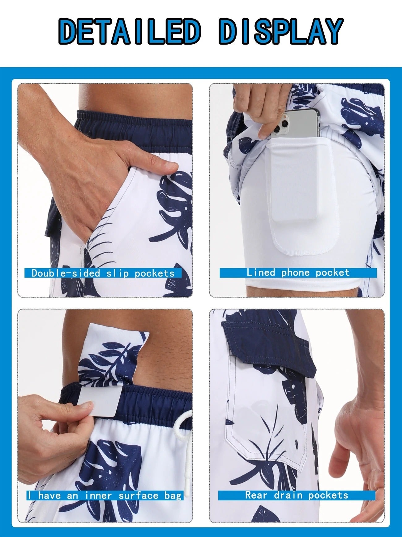 Men’s Quick-Dry Summer Beach Shorts Milk Silk Lined Swim Trunks for Men | 265SCTK