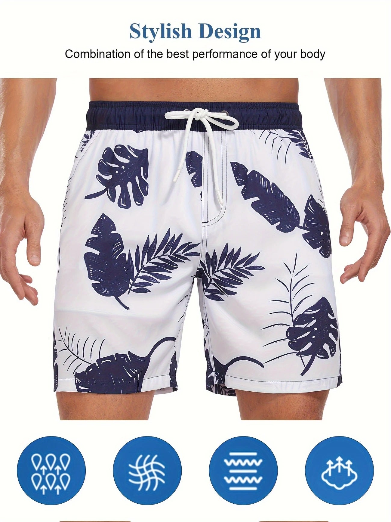 Men’s Quick-Dry Summer Beach Shorts Milk Silk Lined Swim Trunks for Men | 265SCTK