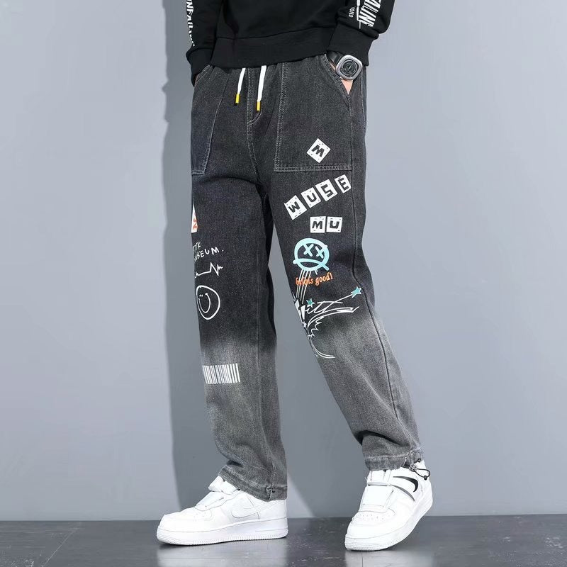 Pantalon en jean pour homme, nouveau design Toon, imprimé, décontracté, ample, mode, cargo | K5266 