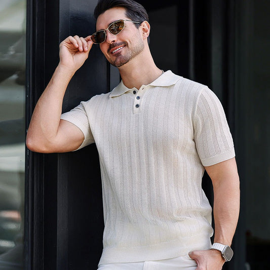 High Quality Summer Men's Knitted Short Sleeve Comfortable & Breathable Polo Shirt | POLO1