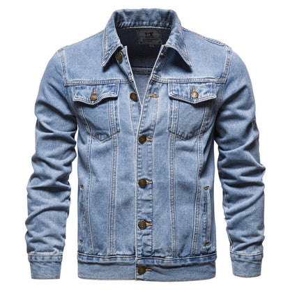 Giacca invernale da uomo a maniche lunghe in cotone casual taglie forti in denim | jk609 