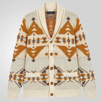 Men Wind Jacquard Knitted Jumper Long-Sleeved Outerwear Jacket Top | SY0052