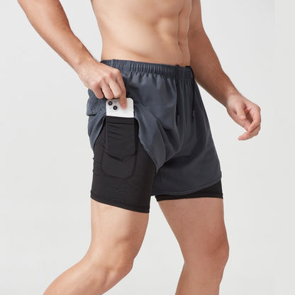 Men's 3/4 Running Shorts - Quick-Dry, Anti-Slip, Double-Layer Gym & Marathon Shorts | DK22001&WDK22001