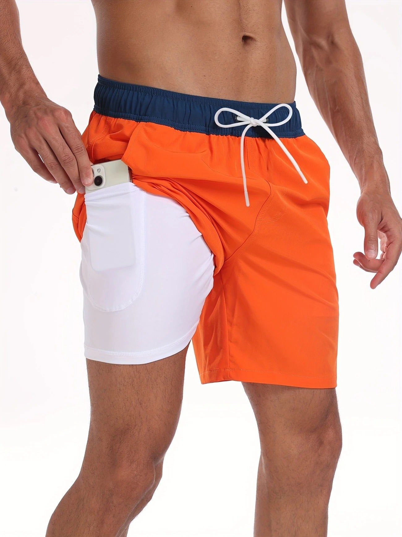 Men’s Quick-Dry Summer Beach Shorts Milk Silk Lined Swim Trunks for Men | 265SCTK