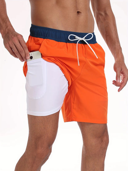 Men’s Quick-Dry Summer Beach Shorts Milk Silk Lined Swim Trunks for Men | 265SCTK