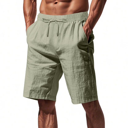 Men's Lightweight Linen-Blend Beach Shorts - Relaxed Fit 5-Inch Casual Shorts | WW-2