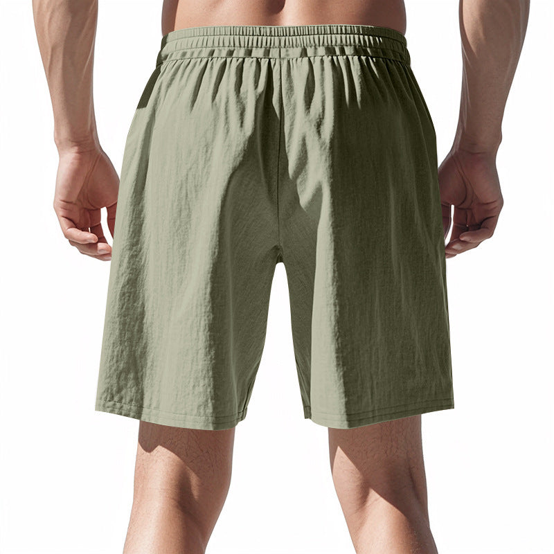 Men's Lightweight Linen-Blend Beach Shorts - Relaxed Fit 5-Inch Casual Shorts | WW-2