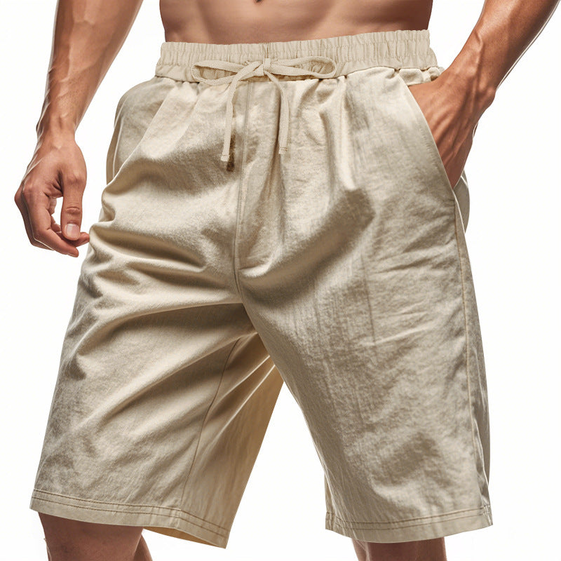 Men's Lightweight Linen-Blend Beach Shorts - Relaxed Fit 5-Inch Casual Shorts | WW-2