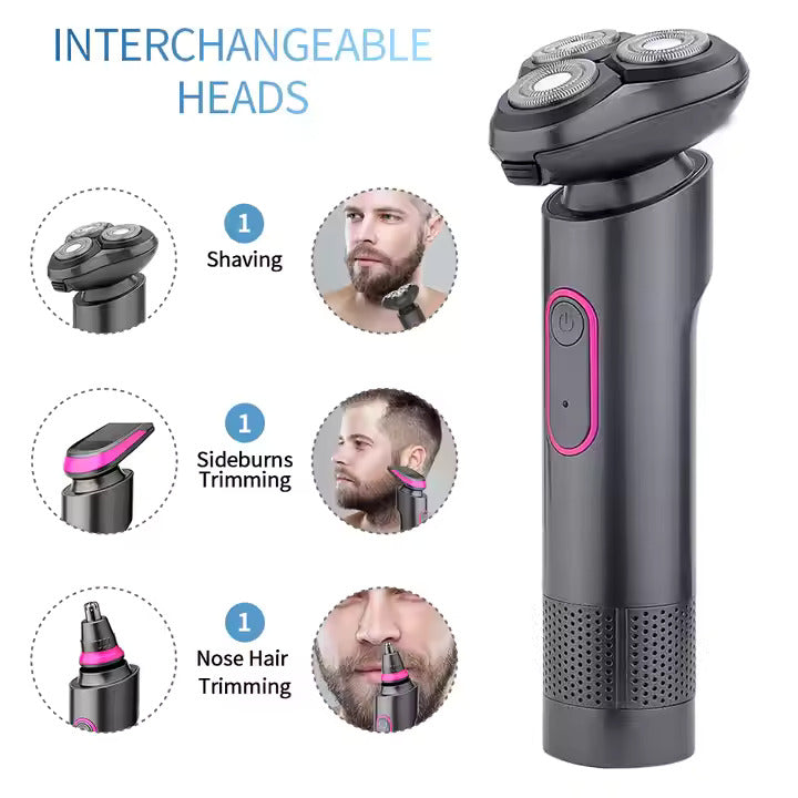 PRITECH IPX5 Waterproof USB Rechargeable Triple Blade Cordless Electric Shaver Portable & Efficient | RSM-2888