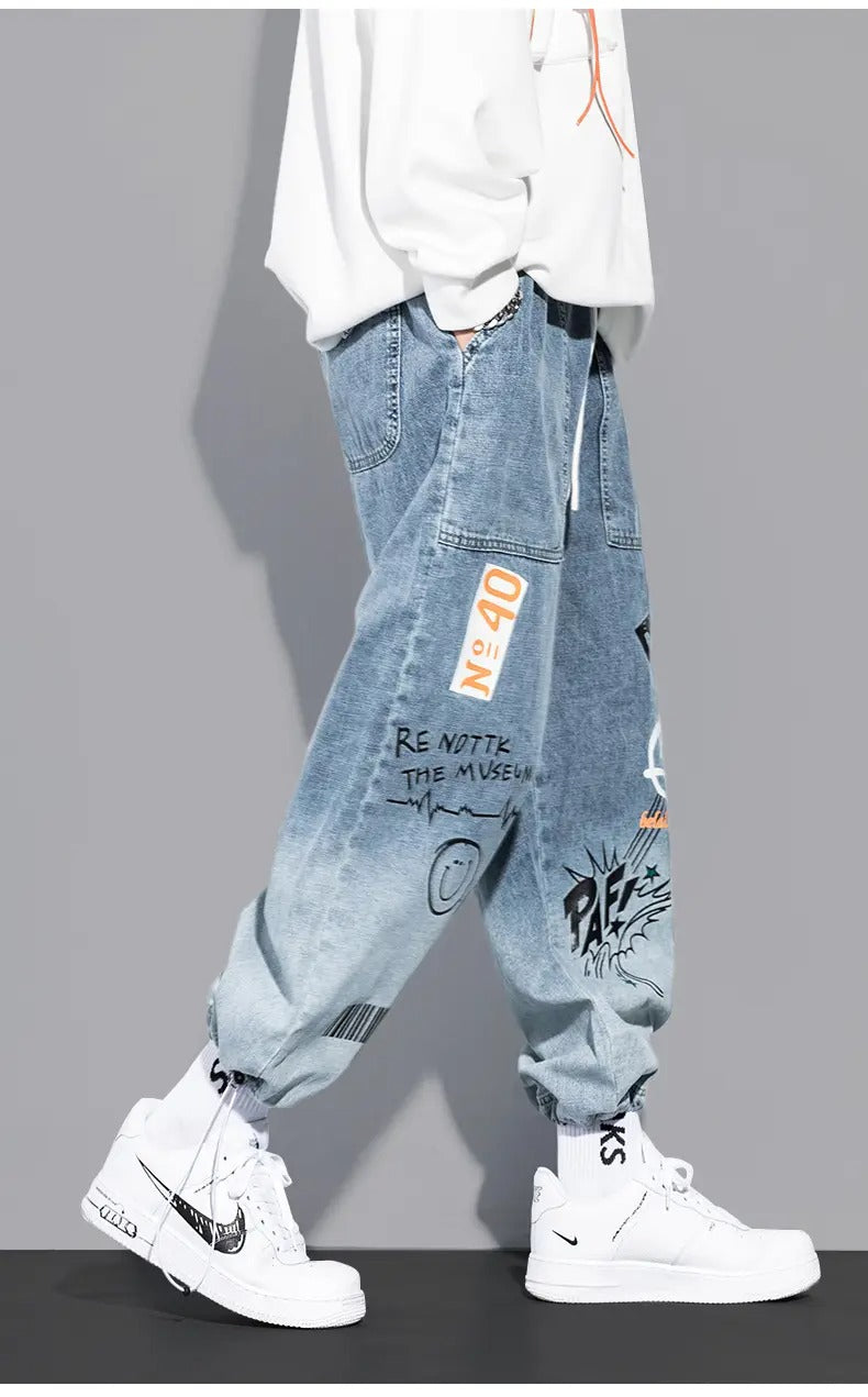 Pantalon en jean pour homme, nouveau design Toon, imprimé, décontracté, ample, mode, cargo | K5266 