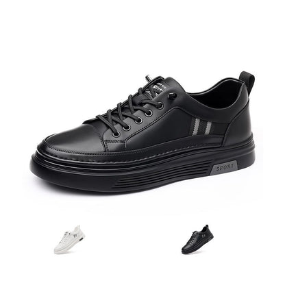 Sneakers in pelle casual con punta affilata comode scarpe traspiranti con lacci | L8081