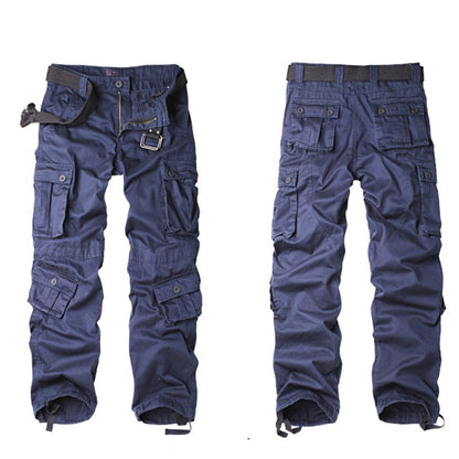 Pantalon cargo pour homme, salopette d'extérieur multi-poches, pantalon décontracté grande taille | 