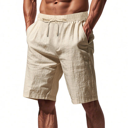Men's Lightweight Linen-Blend Beach Shorts - Relaxed Fit 5-Inch Casual Shorts | WW-2