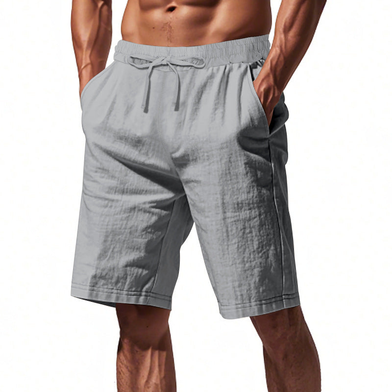 Men's Lightweight Linen-Blend Beach Shorts - Relaxed Fit 5-Inch Casual Shorts | WW-2
