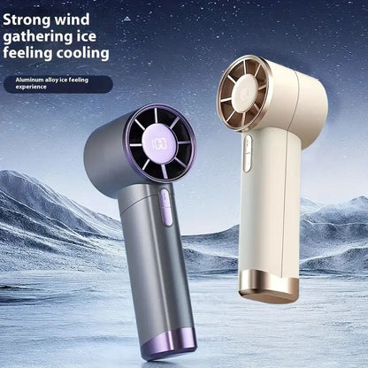 Turbo Handheld Fan with LED Display 100-Speed USB Rechargeable Mini Fan Portable Outdoor Cooling Fan | DS1013