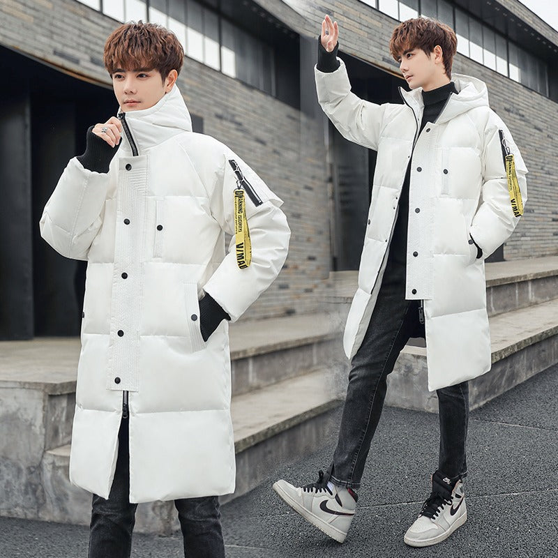 Parka longue chaude pour homme, manteau décontracté avec fermeture éclair et veste matelassée | 550 