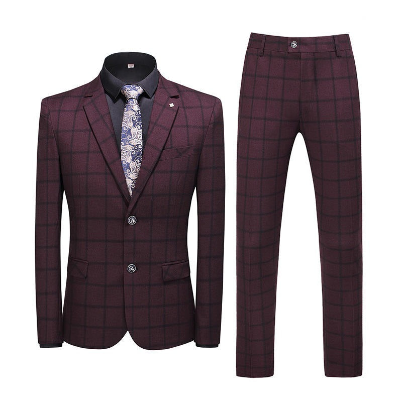 Completo da uomo di qualità premium, 3 pezzi, monopetto, blazer, gilet e pantaloni, casual, da festa e da lavoro, due bottoni, vestibilità elegante | TZ94 