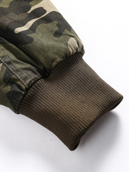 Giacca con cappuccio imbottita invernale calda e spessa in jersey mimetico militare dell'esercito di taglia occidentale | K-7711 