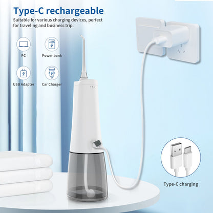 Irrigatore Orale Dentale Portatile, Impermeabile, Ricaricabile, Senza Fili, Elettrico, con Getto d'Acqua per la Pulizia dei Denti | 