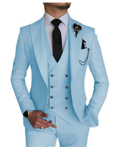 Uomo 3 pezzi vestito su misura matrimonio slim fit business blazer giacca gilet pantaloni smoking | 101