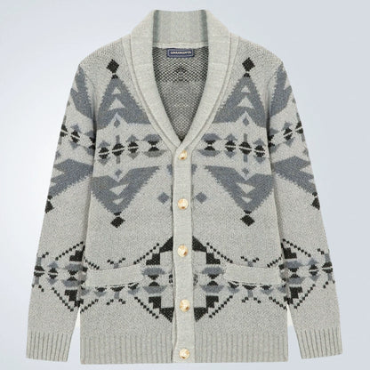 Men Wind Jacquard Knitted Jumper Long-Sleeved Outerwear Jacket Top | SY0052