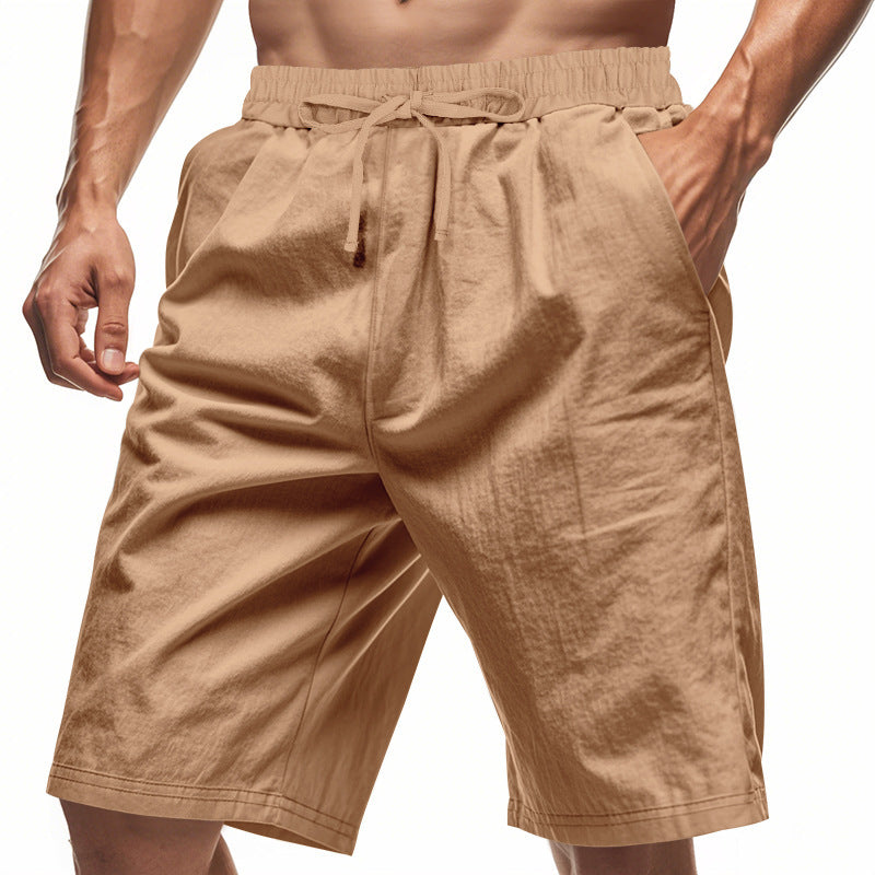 Men's Lightweight Linen-Blend Beach Shorts - Relaxed Fit 5-Inch Casual Shorts | WW-2