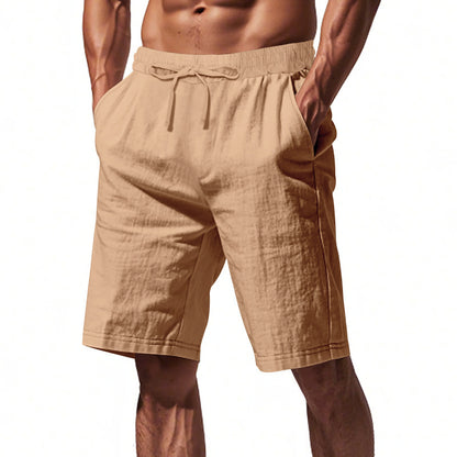 Men's Lightweight Linen-Blend Beach Shorts - Relaxed Fit 5-Inch Casual Shorts | WW-2