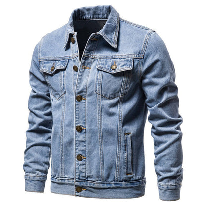 Giacca invernale da uomo a maniche lunghe in cotone casual taglie forti in denim | jk609 