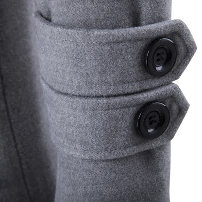 Manteau en laine croisé pour homme, mi-long, slim, trench-coat | 3013 