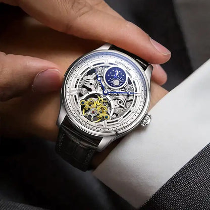 Orologio da polso automatico di lusso meccanico da uomo in acciaio inossidabile impermeabile | J117 
