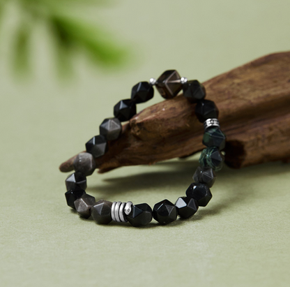Men’s Serpent Spirit Bracelet Artisan-Crafted Gemstone Beads Bracelet | VB24775-1BBYS