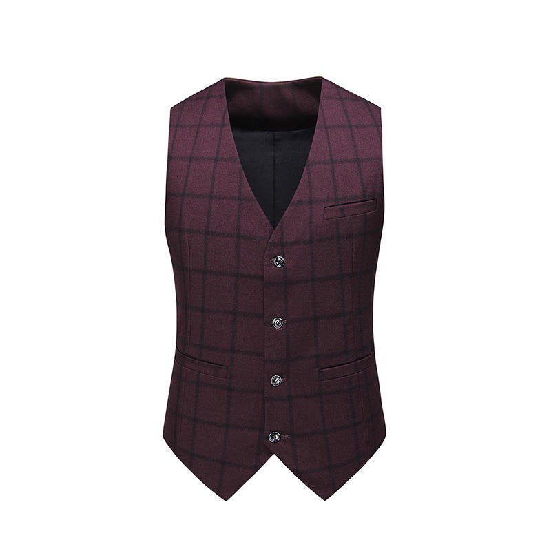 Completo da uomo di qualità premium, 3 pezzi, monopetto, blazer, gilet e pantaloni, casual, da festa e da lavoro, due bottoni, vestibilità elegante | TZ94 