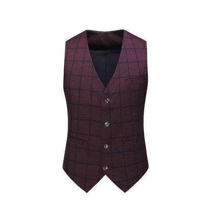 Completo da uomo di qualità premium, 3 pezzi, monopetto, blazer, gilet e pantaloni, casual, da festa e da lavoro, due bottoni, vestibilità elegante | TZ94 