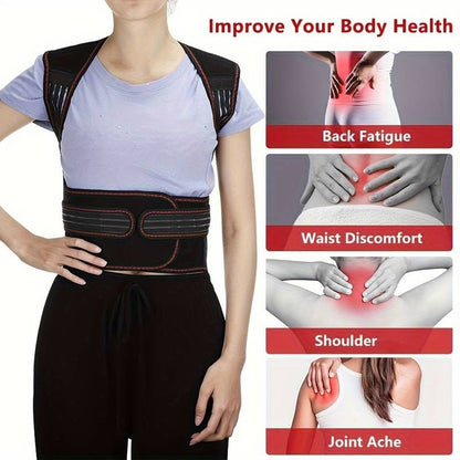 Unisex Adjustable Posture Corrector Shoulder Support Warm Vest For Spinal Alignment Belt Brace | H80