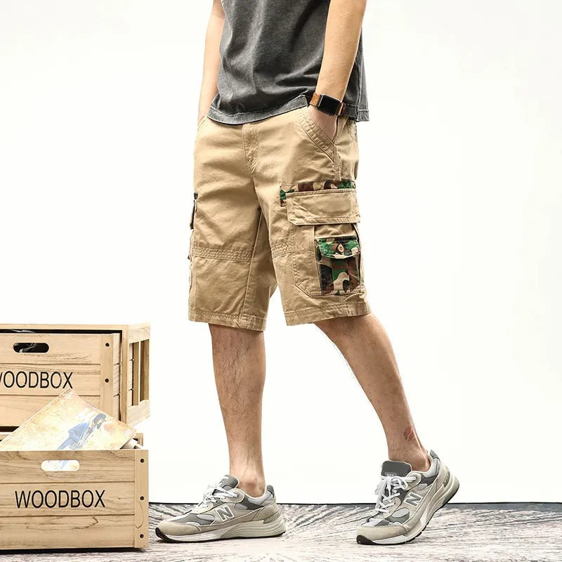 Men's Foam Shorts Elastic Waist Fit Cotton Lightweight Quick Dry Hiking Work Shorts | 1701