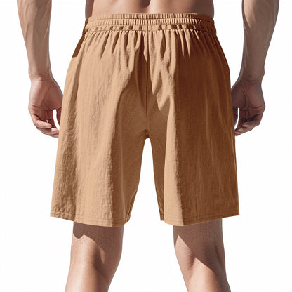 Men's Lightweight Linen-Blend Beach Shorts - Relaxed Fit 5-Inch Casual Shorts | WW-2