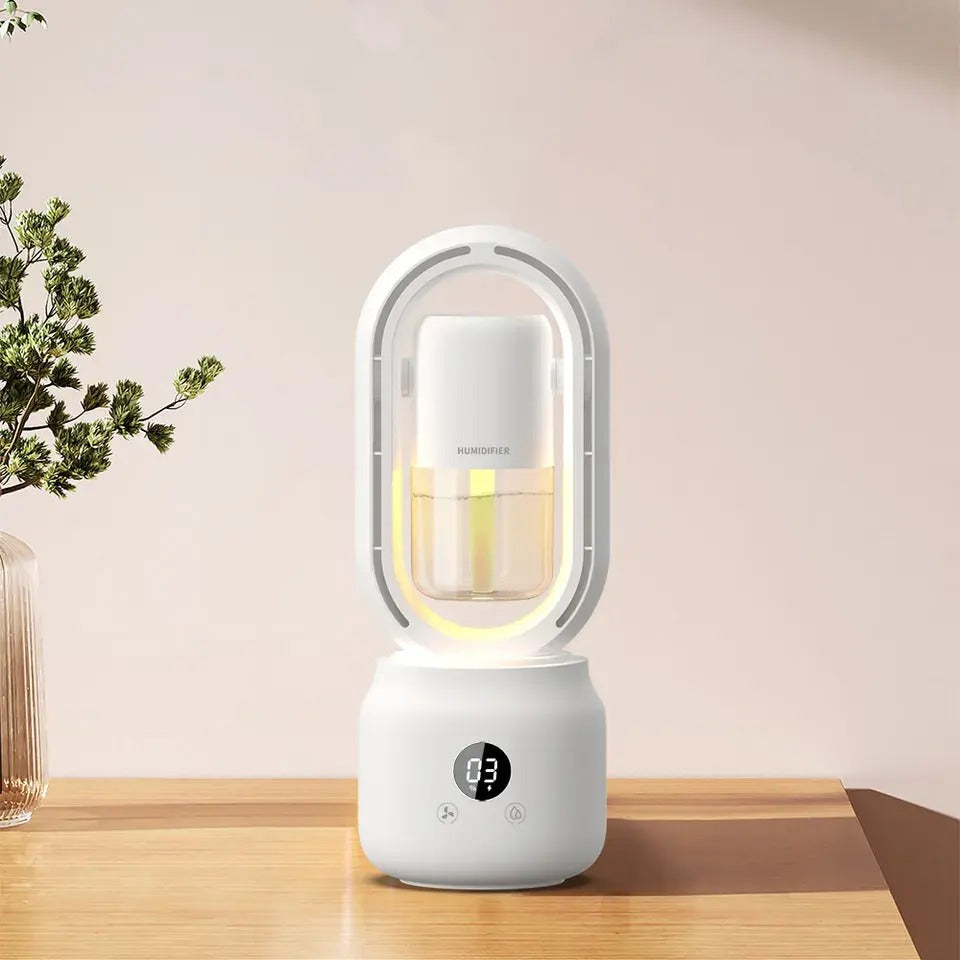 Multi-Functional Leafless Jet Fan Water Spray Vertical Summer Ultrasonic Cooling Humidifier Fan | HX87