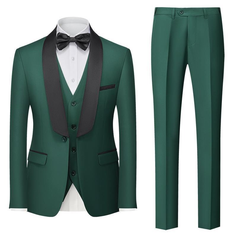 Men's Premium Suit Casual Regular Smart Fit 3 Pieces Prom Tuxedo Shawl Lapel Wedding Party Groomsmen Suits (Blazer + Vest + Pants) | 601