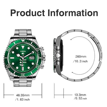 Montre connectée pour homme avec bracelet en acier et appels BT, style Rolex, pour le sport et les affaires | AW-12 