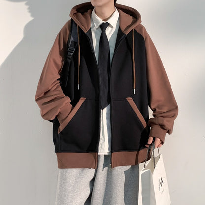 Men’s Casual Zipper Cardigan Jacket Woven Sports Hoodie Sweatshirt | JQN-3243