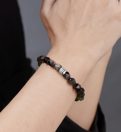 Men’s Serpent Spirit Bracelet Artisan-Crafted Gemstone Beads Bracelet | VB24775-1BBYS