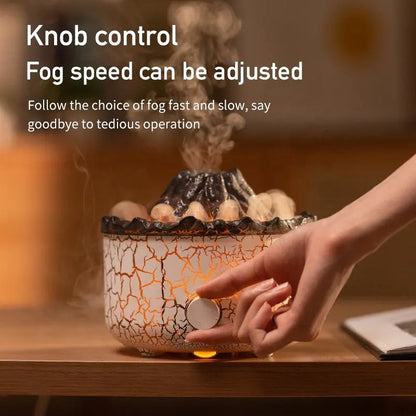 Lava Cracked Volcano Essential Oil Diffusor Jellyfish Spray Simulation Fire Flame Effect Air Humidifier Home Diffuser | V21b pro