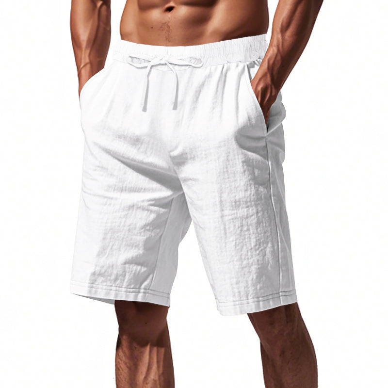 Men's Lightweight Linen-Blend Beach Shorts - Relaxed Fit 5-Inch Casual Shorts | WW-2