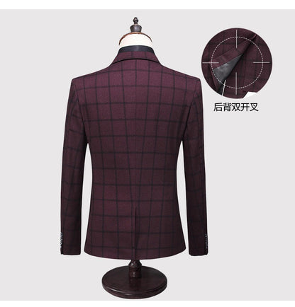 Completo da uomo di qualità premium, 3 pezzi, monopetto, blazer, gilet e pantaloni, casual, da festa e da lavoro, due bottoni, vestibilità elegante | TZ94 