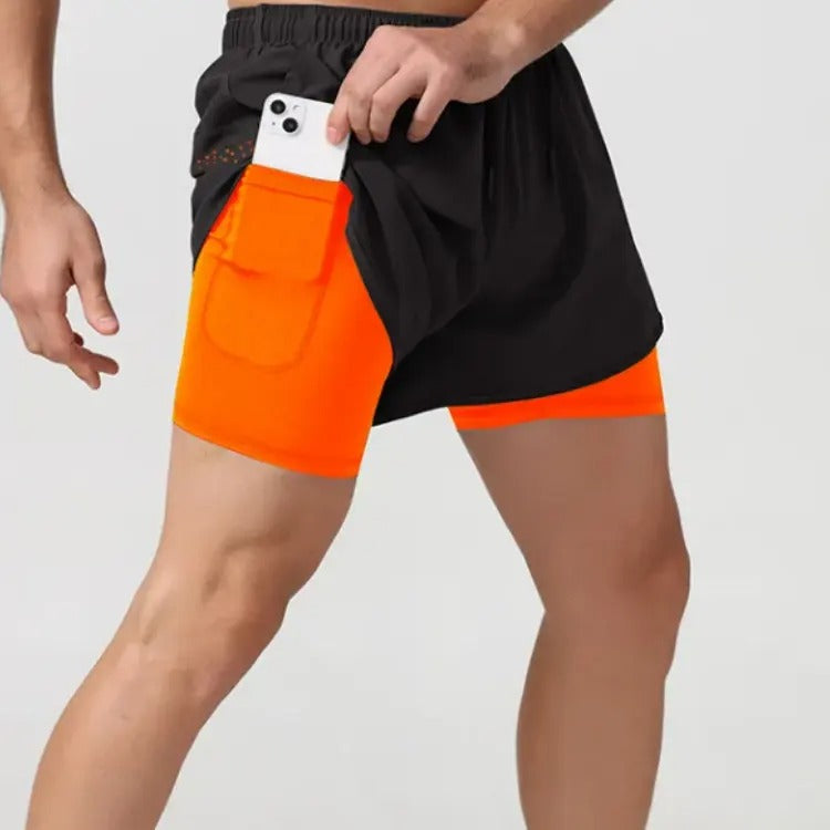 Pantaloncini da corsa da uomo, ad asciugatura rapida, traspiranti, per allenamento attivo | DK22001 