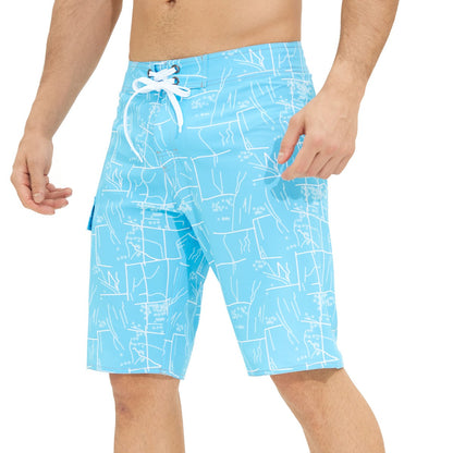 Costume da bagno da uomo con stampa a righe, pantaloncini con coulisse, pantaloncini da spiaggia estivi | 1053 