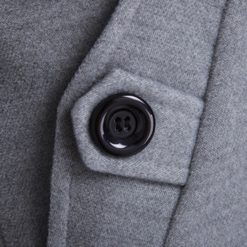 Manteau en laine croisé pour homme, mi-long, slim, trench-coat | 3013 