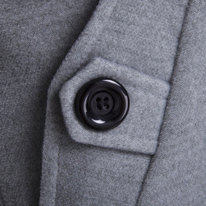Manteau en laine croisé pour homme, mi-long, slim, trench-coat | 3013 