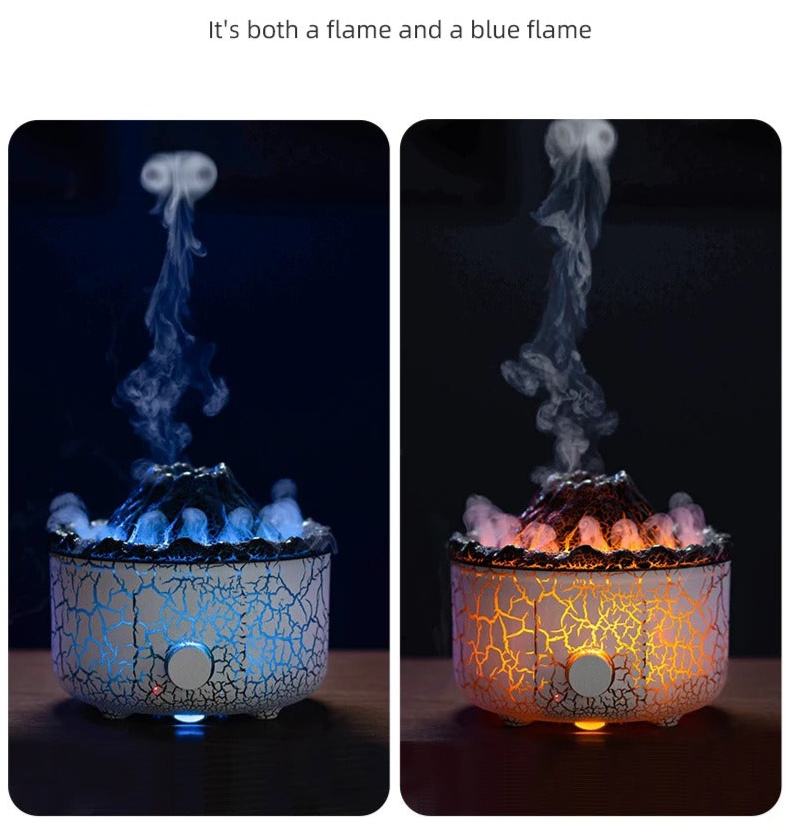 Lava Cracked Volcano Essential Oil Diffusor Jellyfish Spray Simulation Fire Flame Effect Air Humidifier Home Diffuser | V21b pro