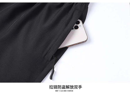 Men's Summer Quick-Dry Sports Shorts with Zipper Pockets Breathable Lightweight & Comfortable Drawstring Short | 8907